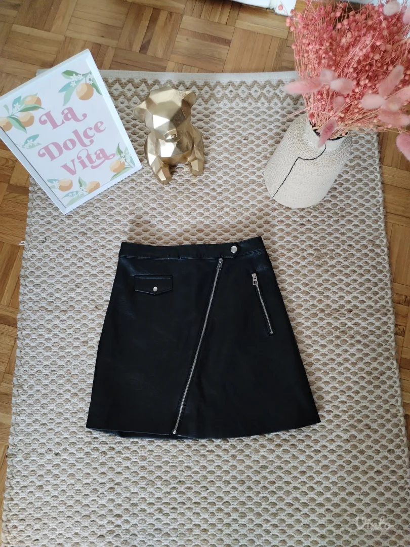 H&M nova suknja od veštačke kože