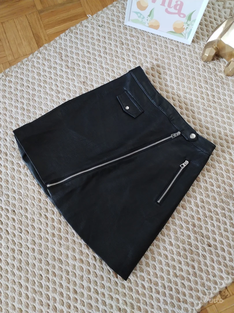 H&M nova suknja od veštačke kože