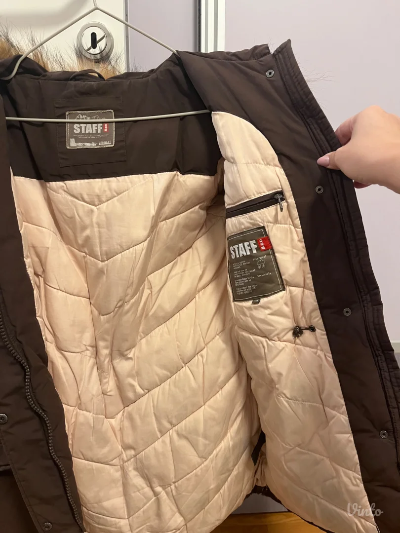 Staff zimska perjana jakna sa prirodnim krznom