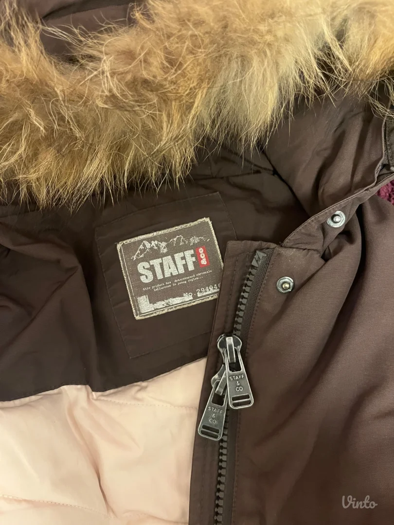 Staff zimska perjana jakna sa prirodnim krznom