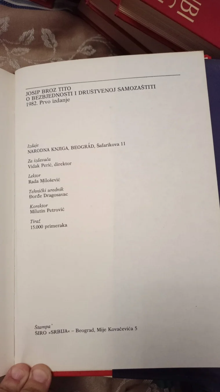 O bezbednosti i društvenoj samozaštiti-Jospi Broz Tito