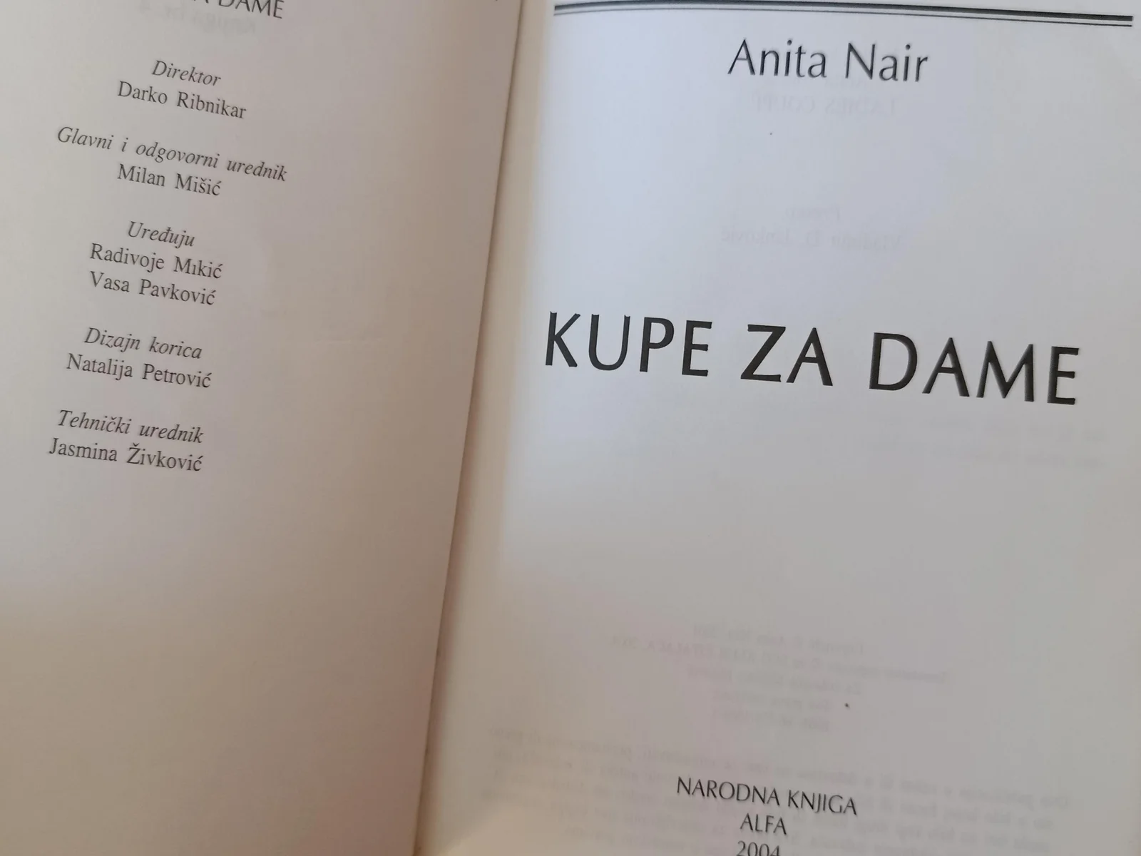 Kupe za dame -Anita Nair