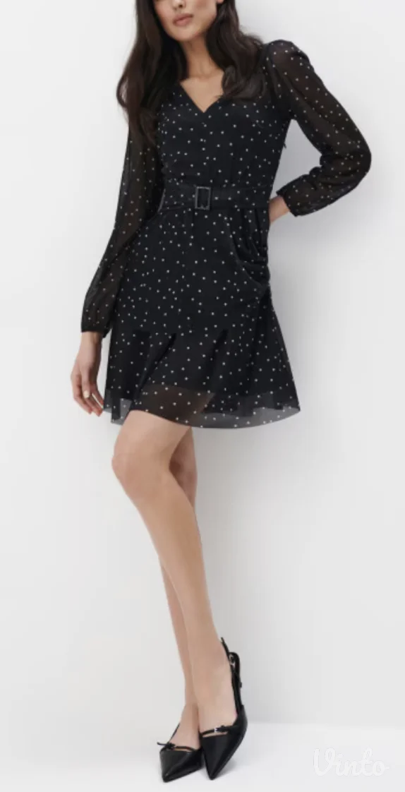 MOHITO Haljina, Crna polka dot, XL