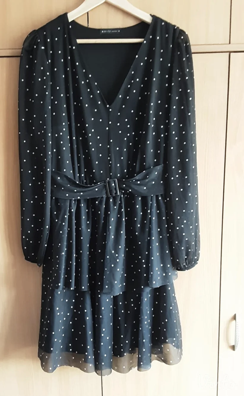 MOHITO Haljina, Crna polka dot, XL