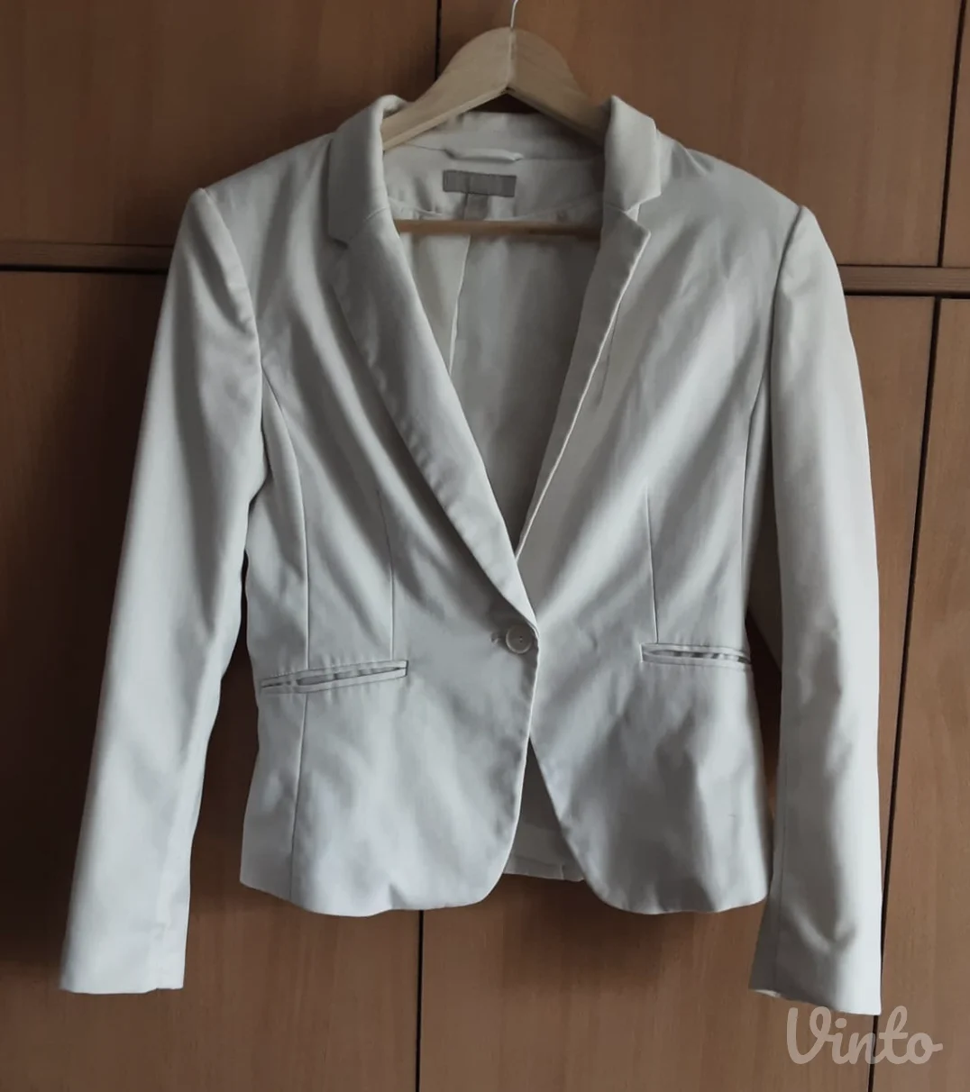 H&M Sako strukirani, beli, 40