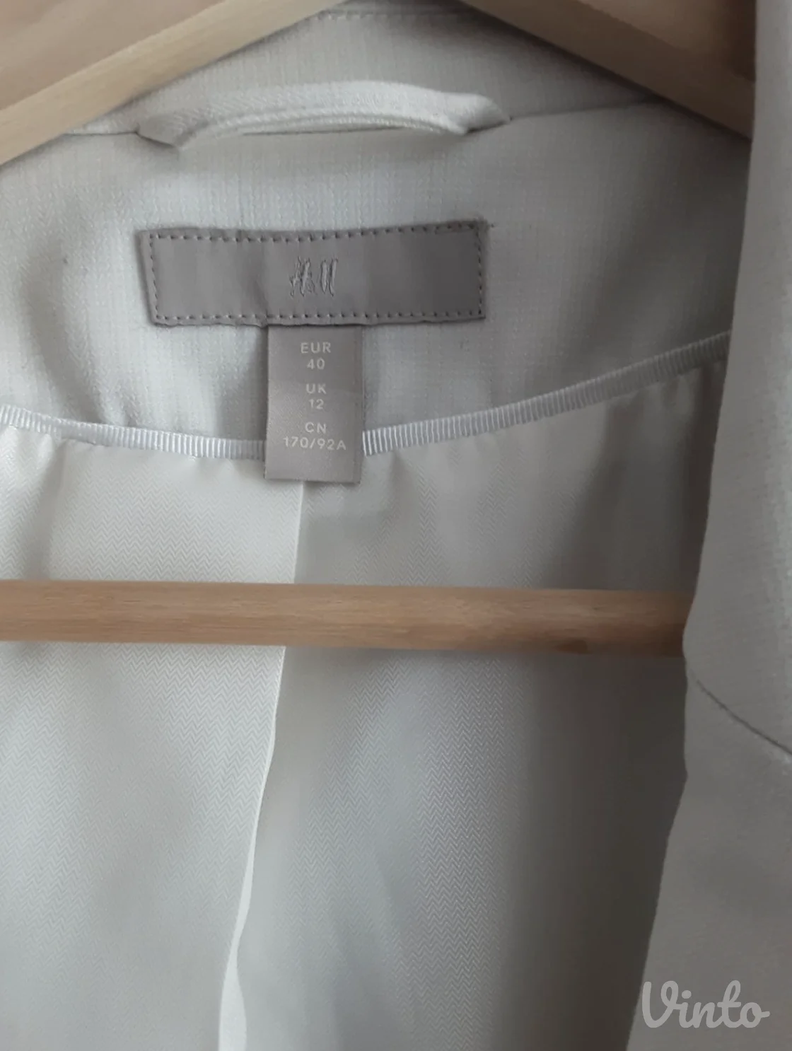 H&M Sako strukirani, beli, 40