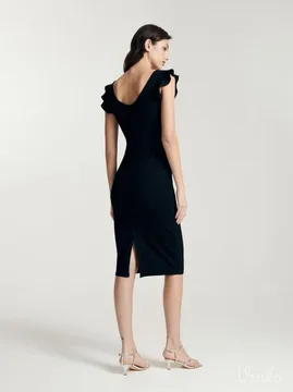 RESERVED Haljina, Crna, Midi, XL