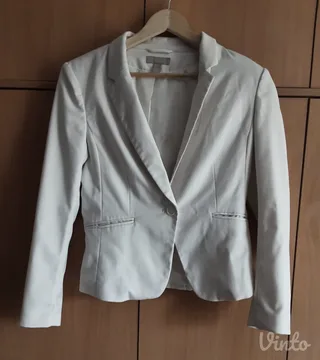 H&M Sako strukirani, beli, 40