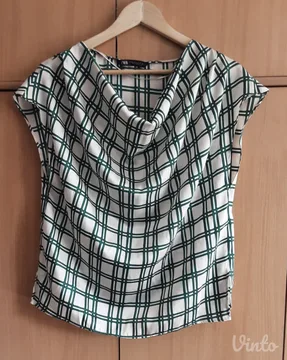 ZARA Majica poslovna, Zelena, M