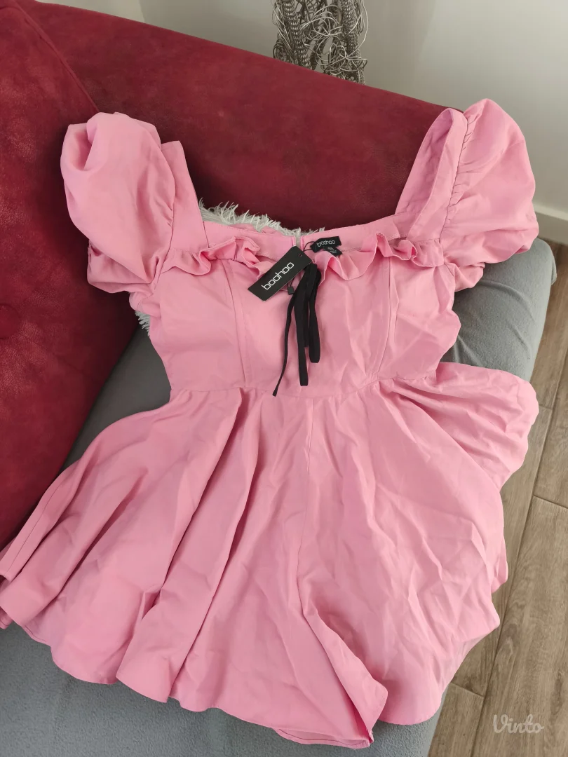 Boohoo roze kombinezon