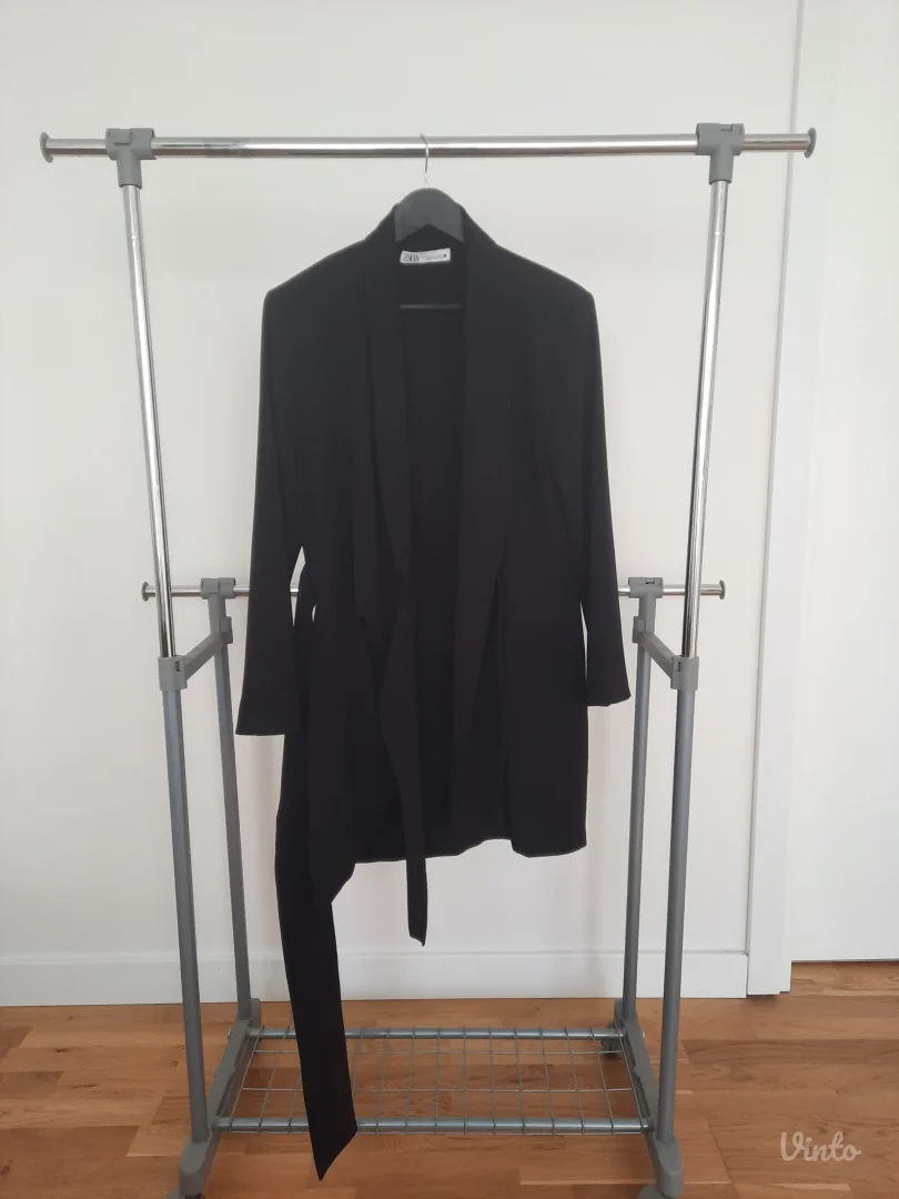 ZARA crni ženski duži sako