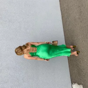 Zara zelena satenska haljina