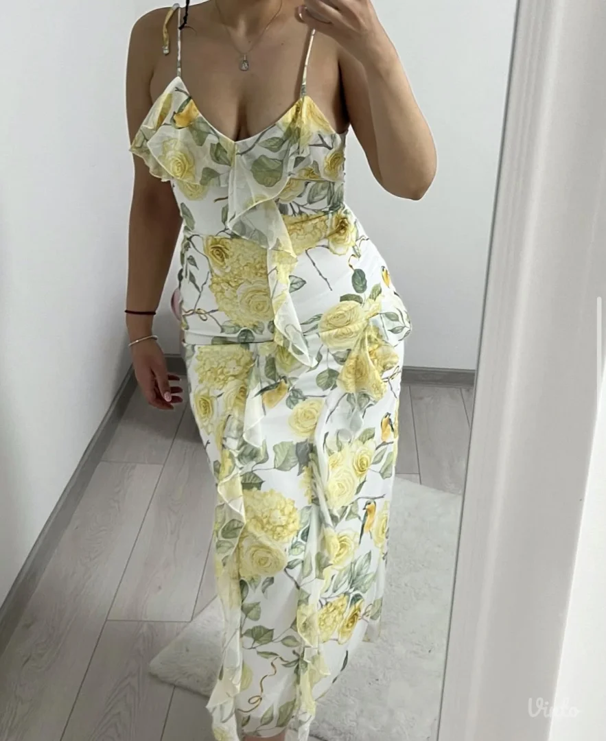 Cvetna letnja haljina L velicina