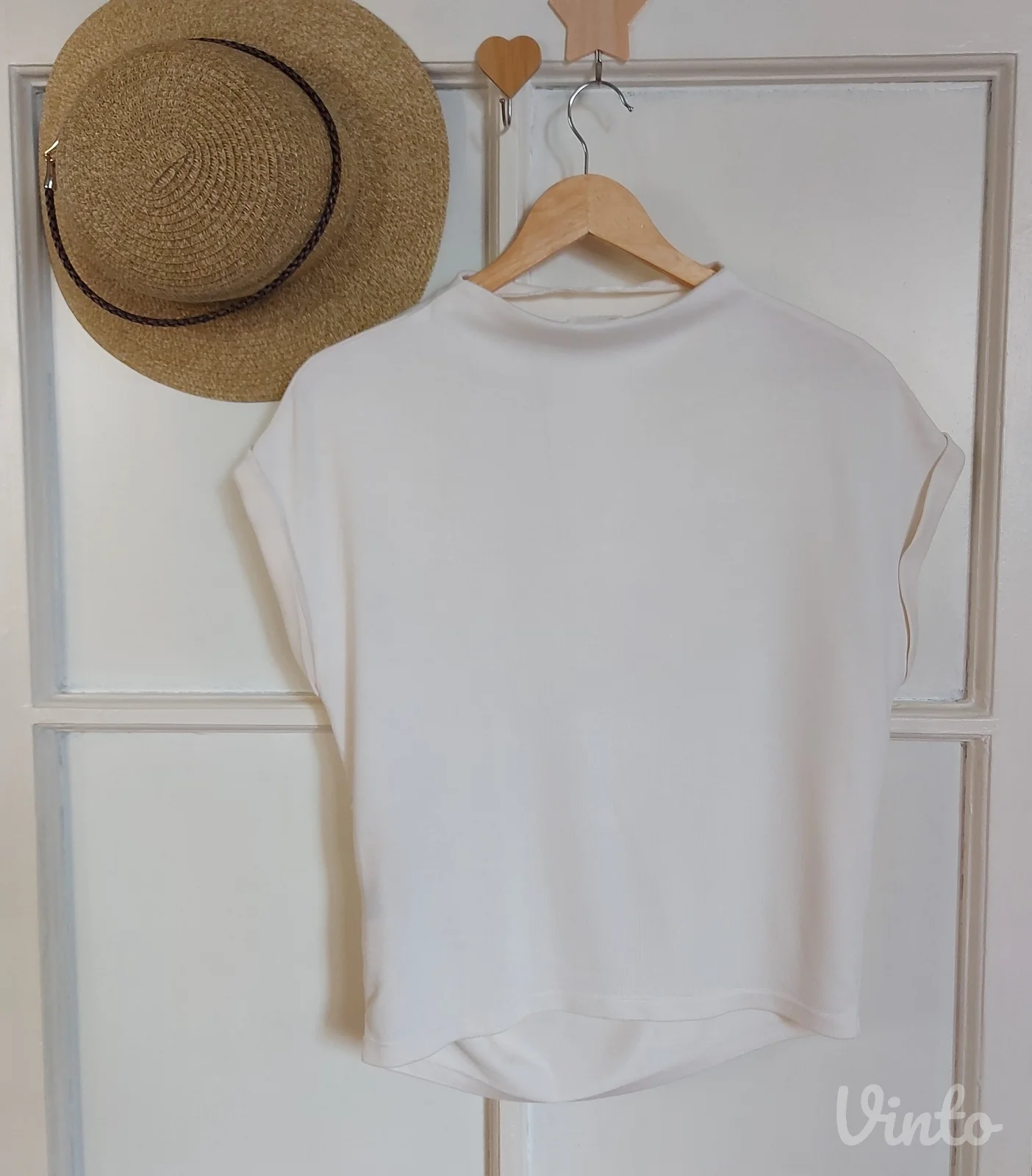 H&M Bela/Krem šišmiš končana bluza