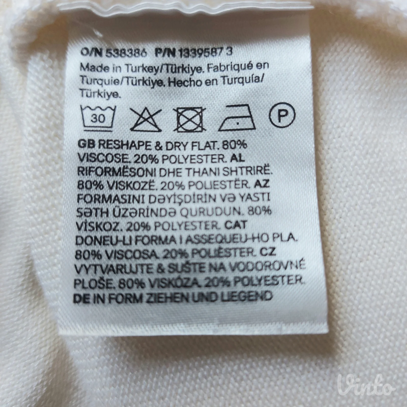H&M Bela/Krem šišmiš končana bluza