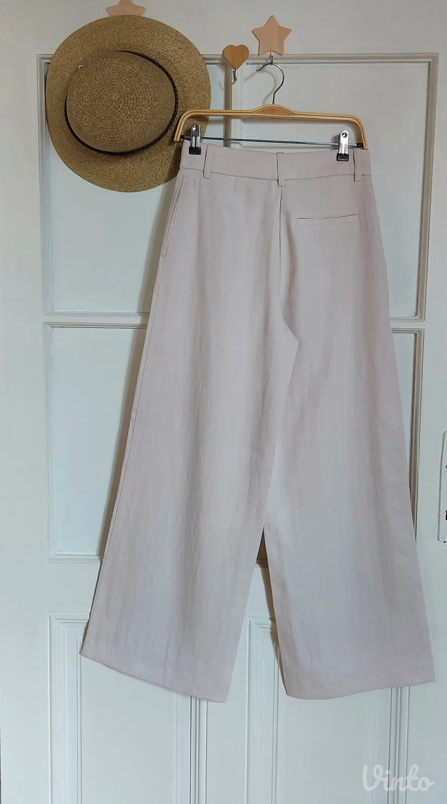 H&M svetlo krem elegantne pantalone