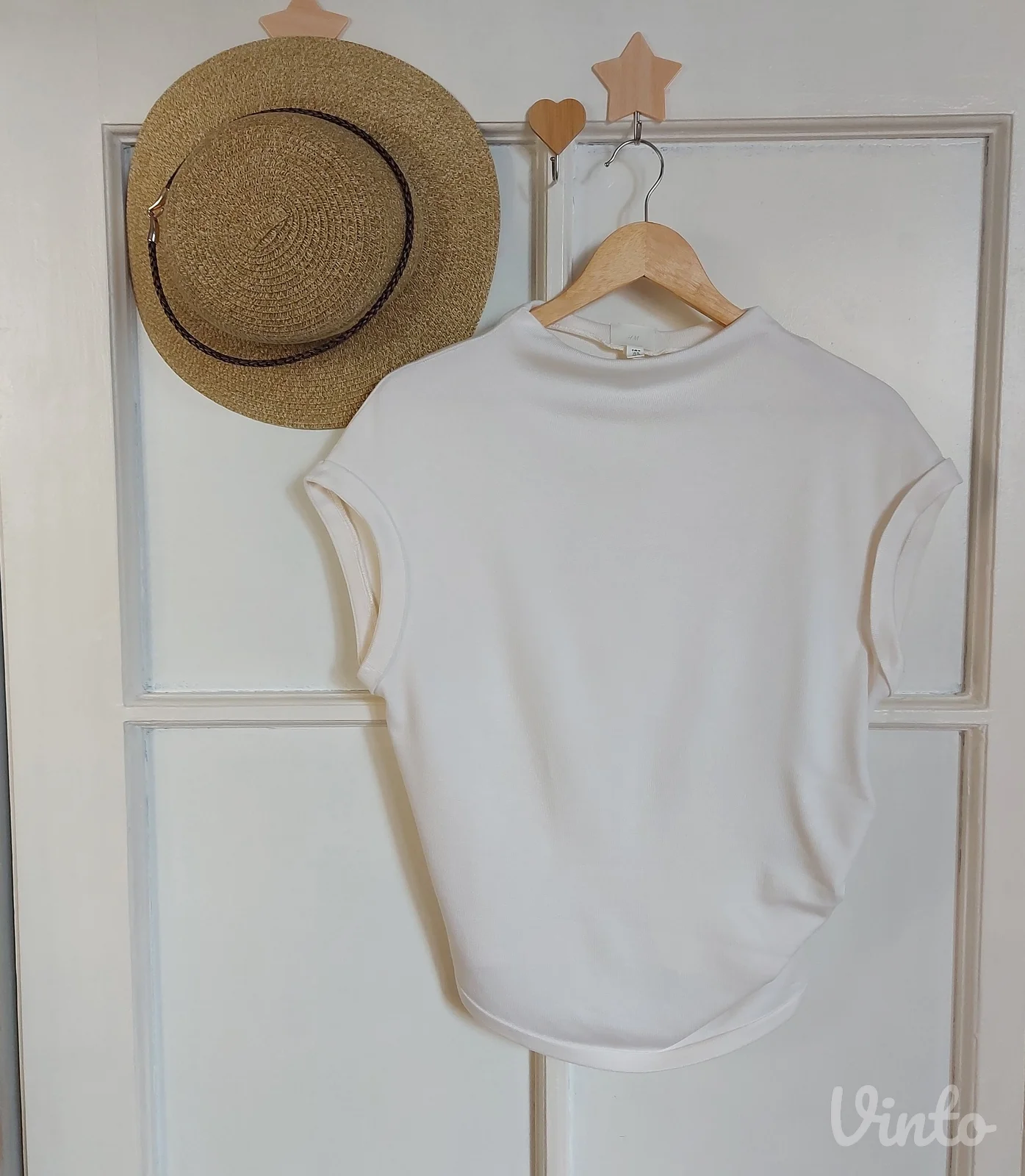 H&M Bela/Krem šišmiš končana bluza