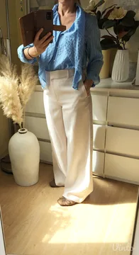 Nove H&M svetlo krem ženske pantalone / Viskoza