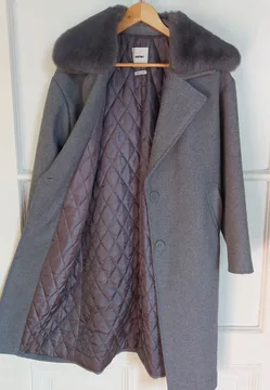COTON Oversize kaput sa krznenom kragnom / XS