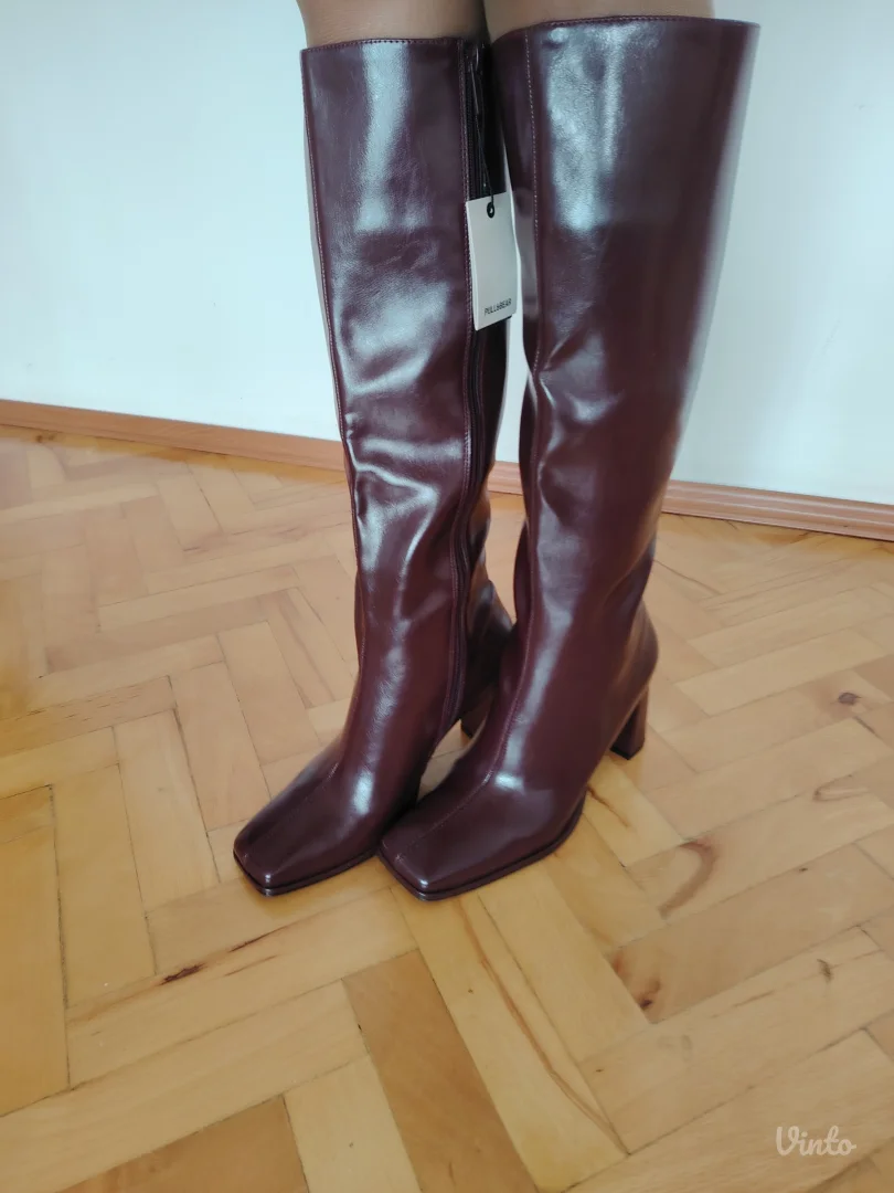 Pull and Bear burgundi čizme