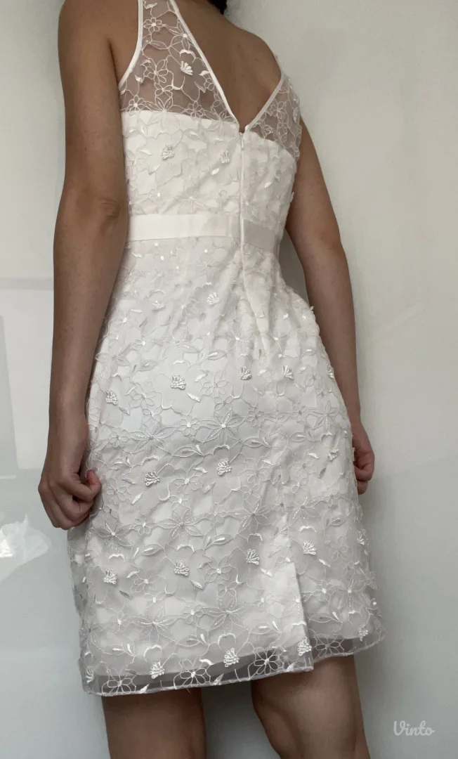 Bela čipkana haljina NOVO