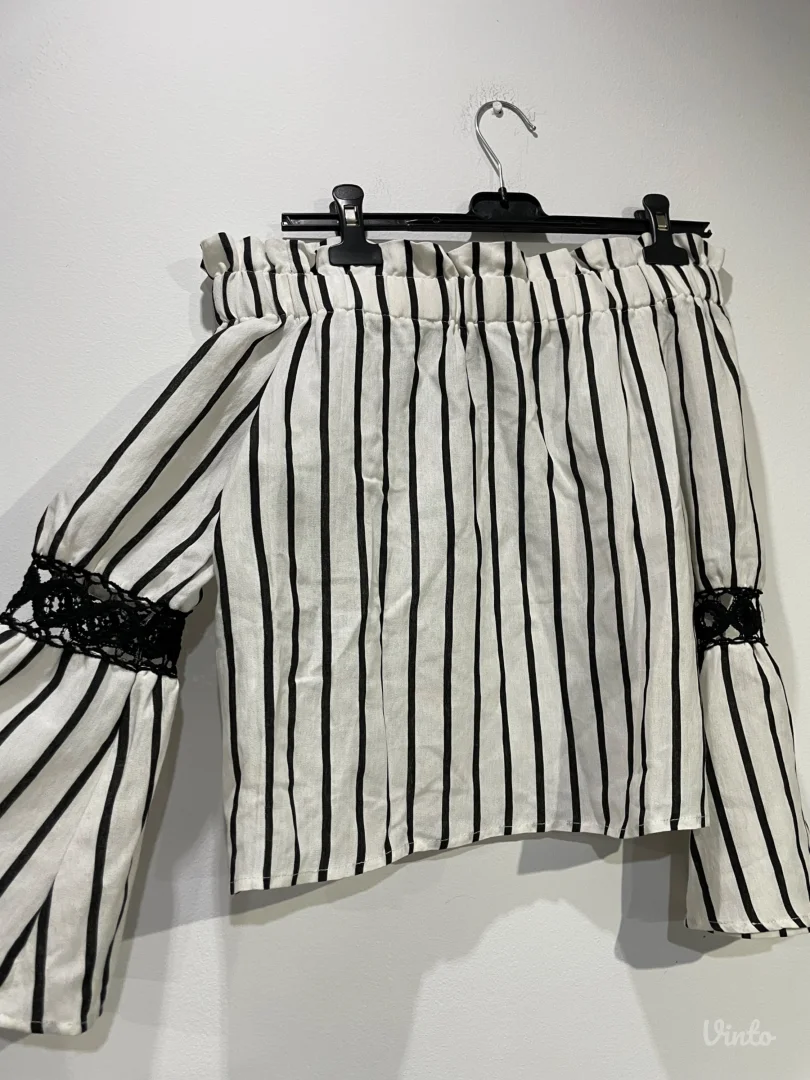 Lanena bluza spustenih rukava NOVO