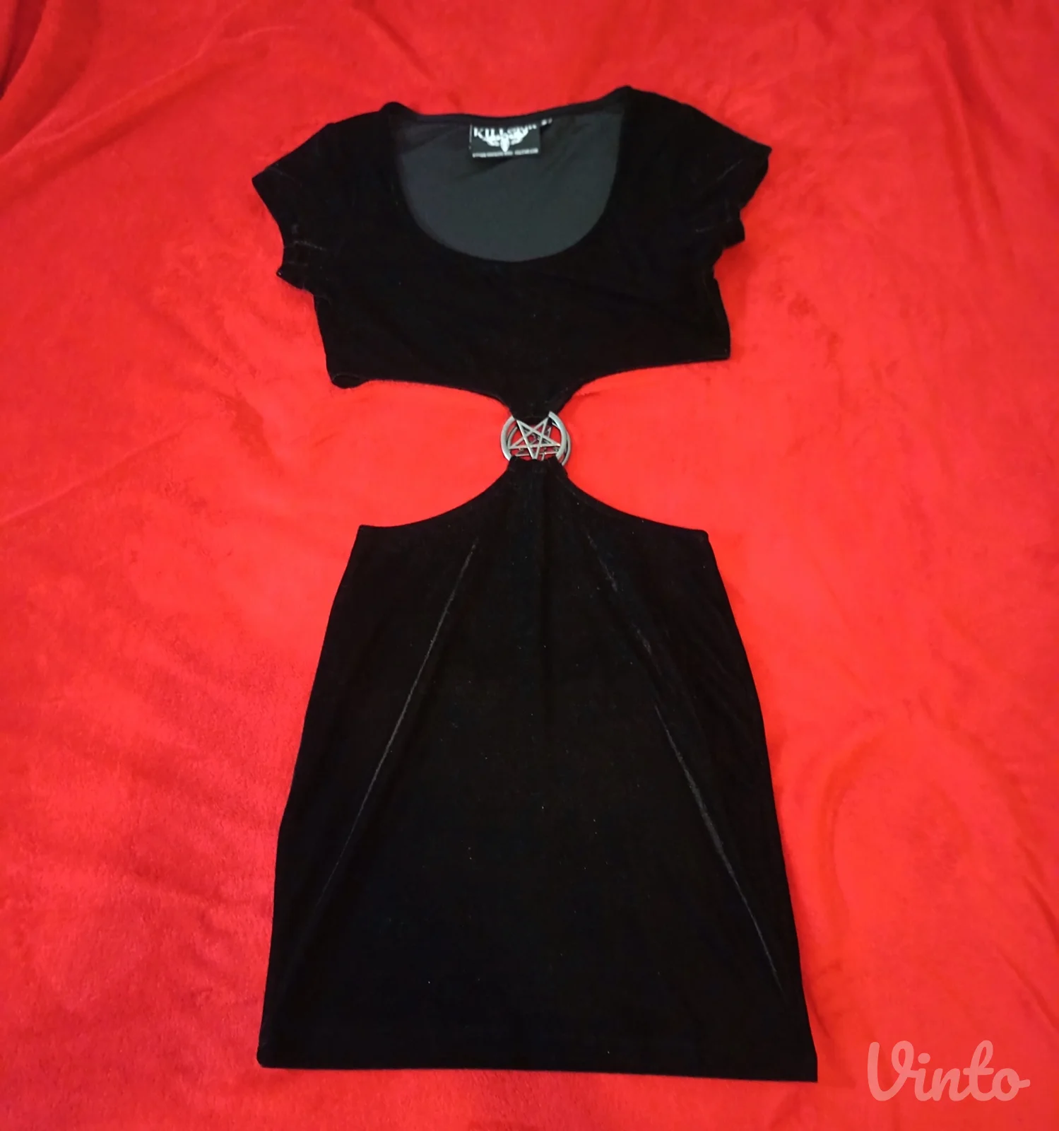 Killstar plisana gothic uska mini haljina
