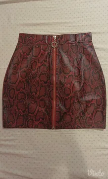 Gothic mini crvena zmijski print suknja
