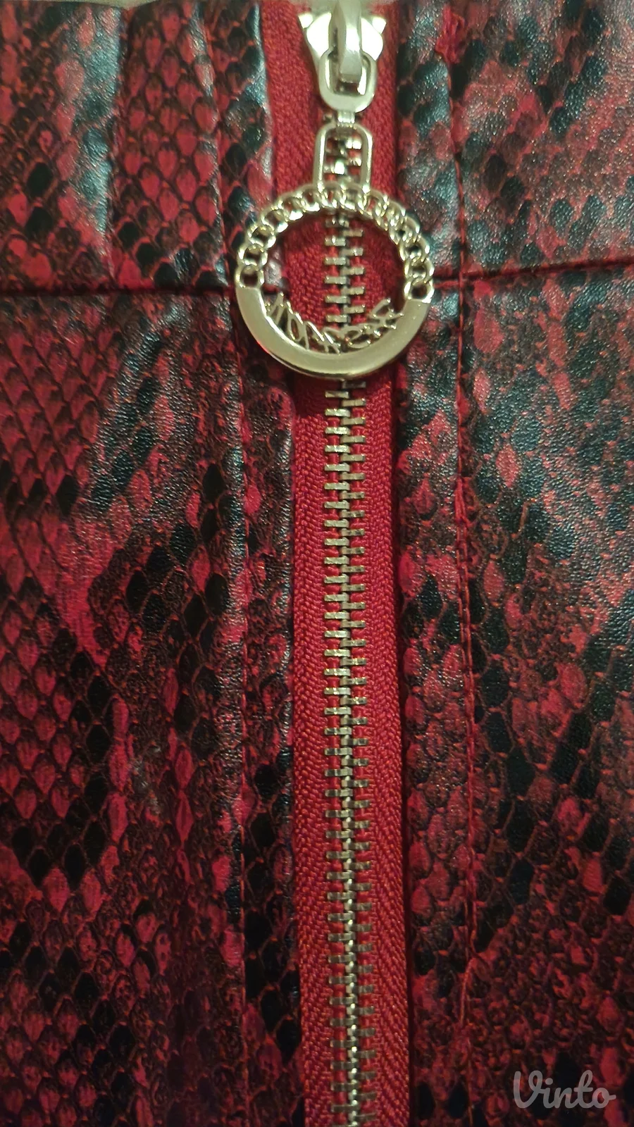 Gothic mini crvena zmijski print suknja