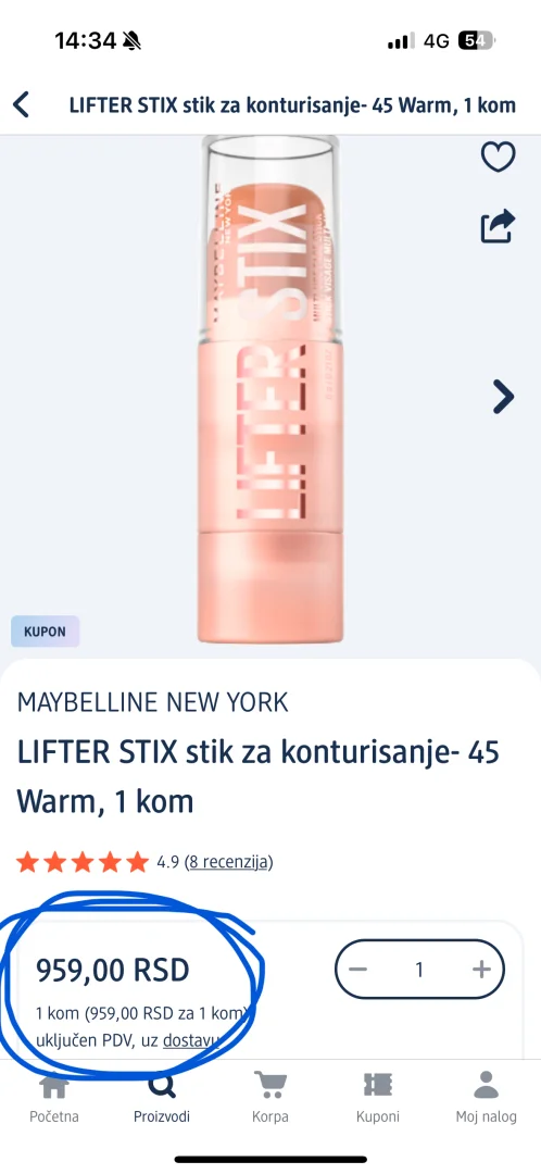 Maybelline Stix za konture