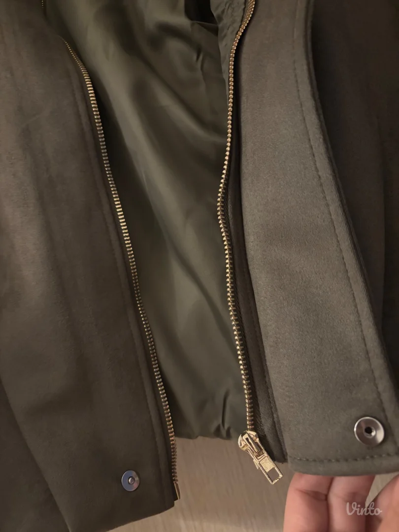 NOVO Shein suede jakna, ZARA dupe, maslinasta