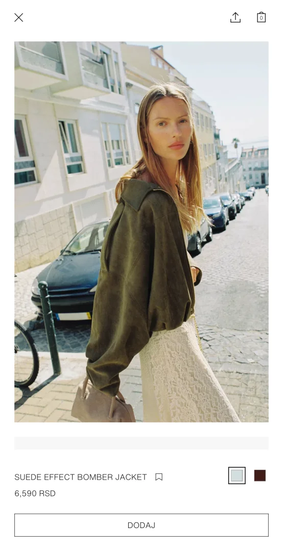 NOVO Shein suede jakna, ZARA dupe, maslinasta