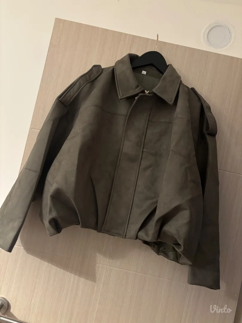 NOVO Shein suede jakna, ZARA dupe, maslinasta