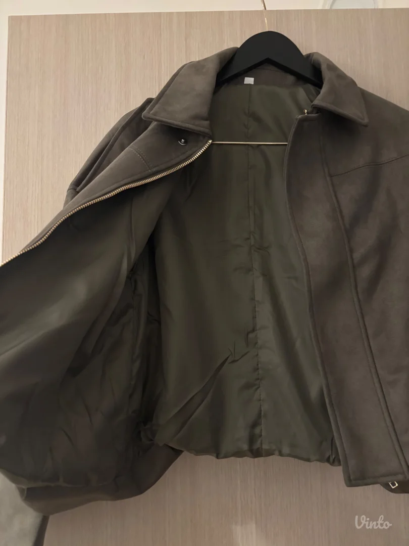 NOVO Shein suede jakna, ZARA dupe, maslinasta