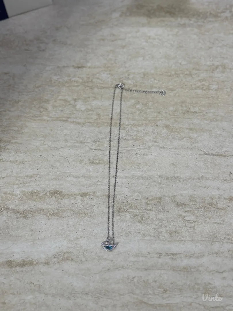 Swarovski lančić – labud, blue – komplet