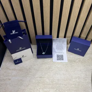 Swarovski lančić – labud, blue – komplet