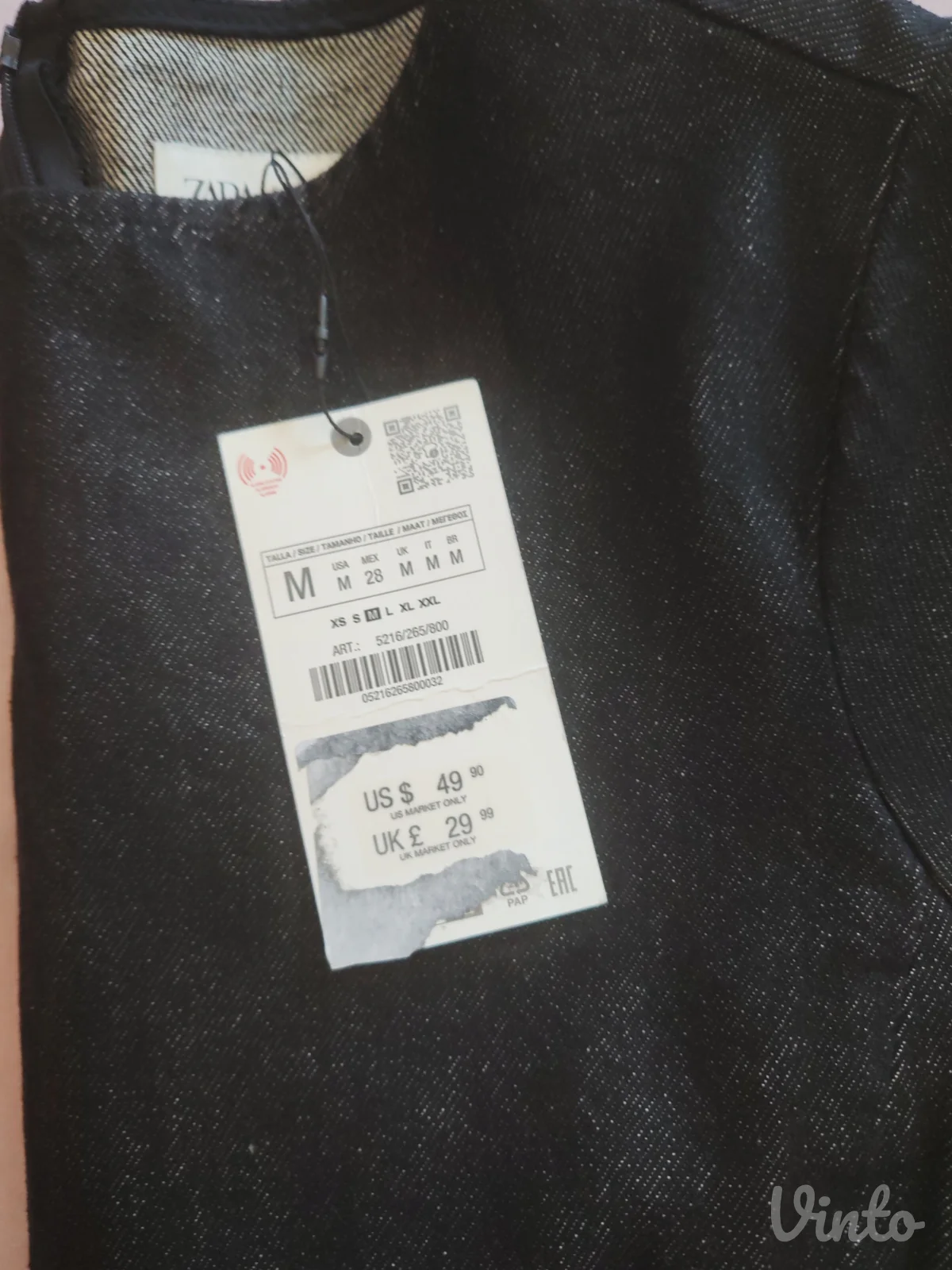 Zara teksas bluza sa pemplumom