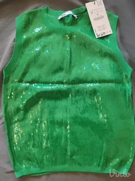 Zara prsluk/bluza sa šljokicama