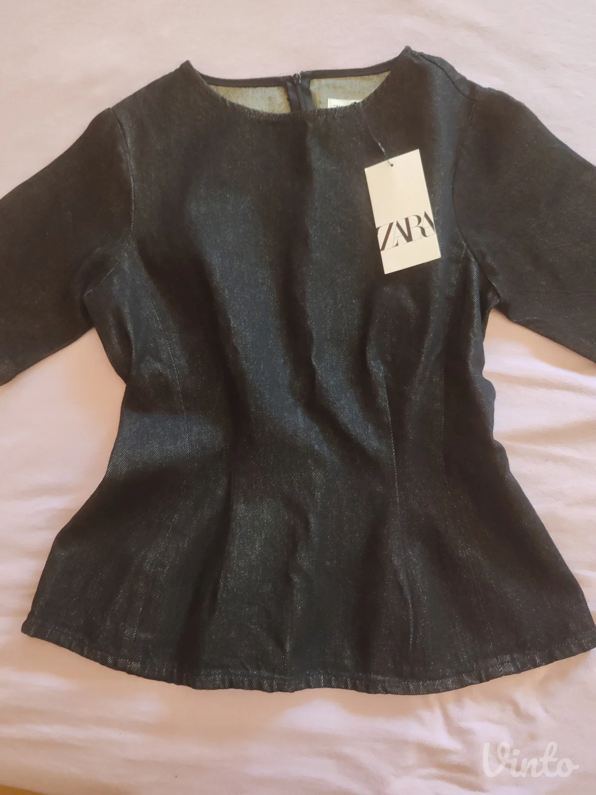 Zara teksas bluza sa pemplumom