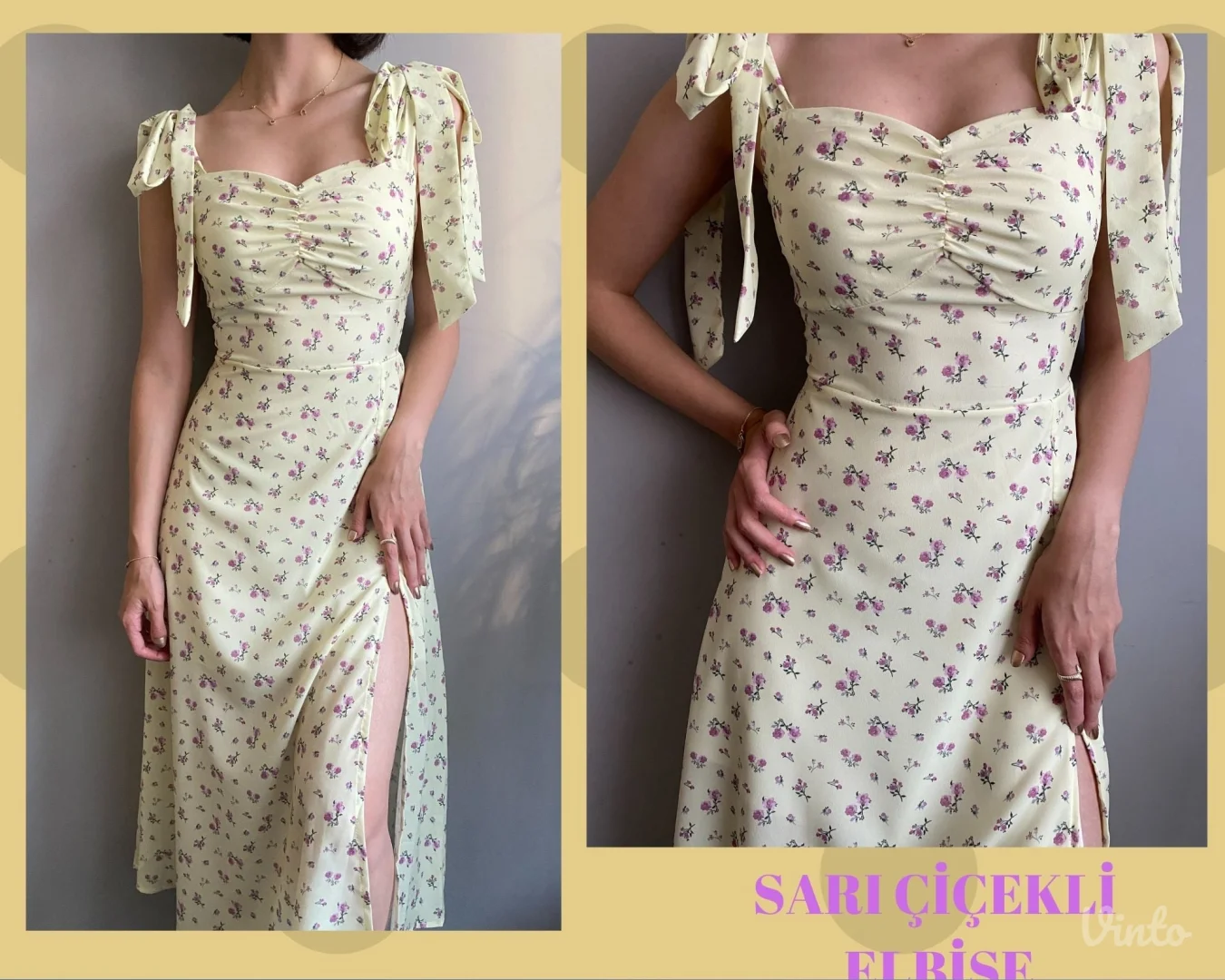 Novo! Midi Svetlo Žuta Haljina