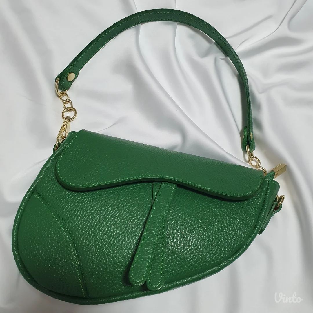 Zelena Kožna Shoulder Torba