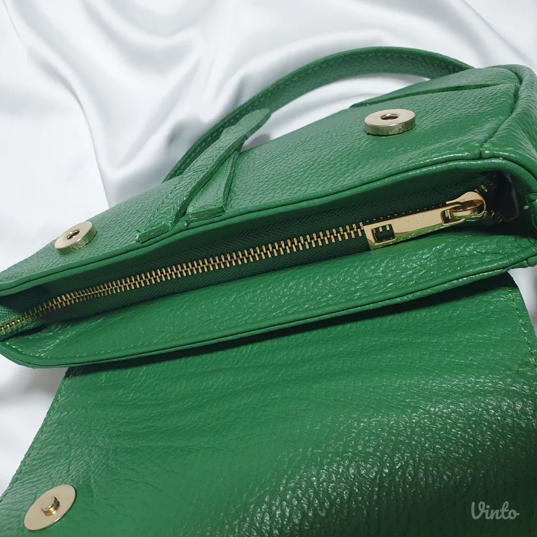 Zelena Kožna Shoulder Torba