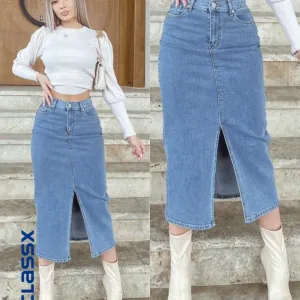 Novo! Midi Teksas Suknja