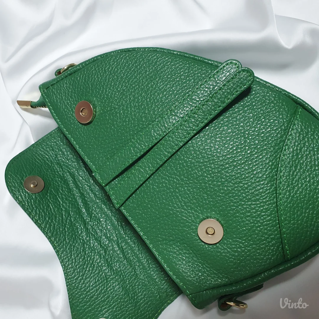 Zelena Kožna Shoulder Torba