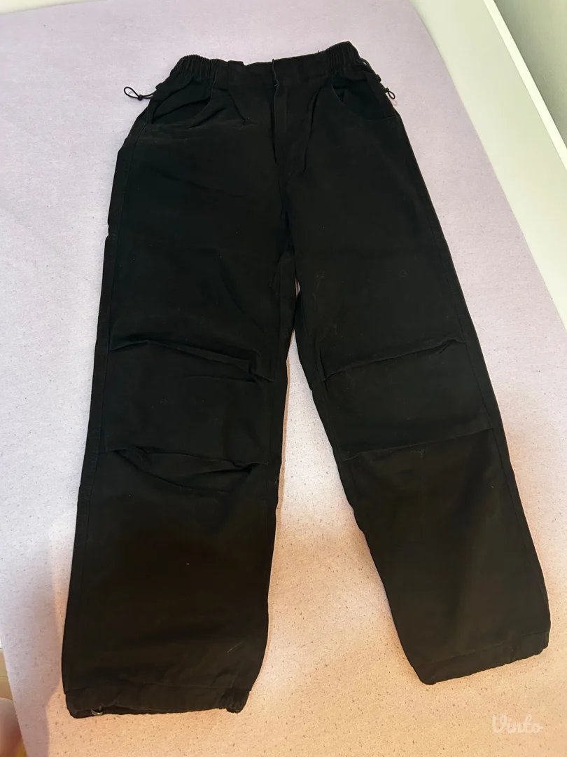 Bershka - crne parachute pants