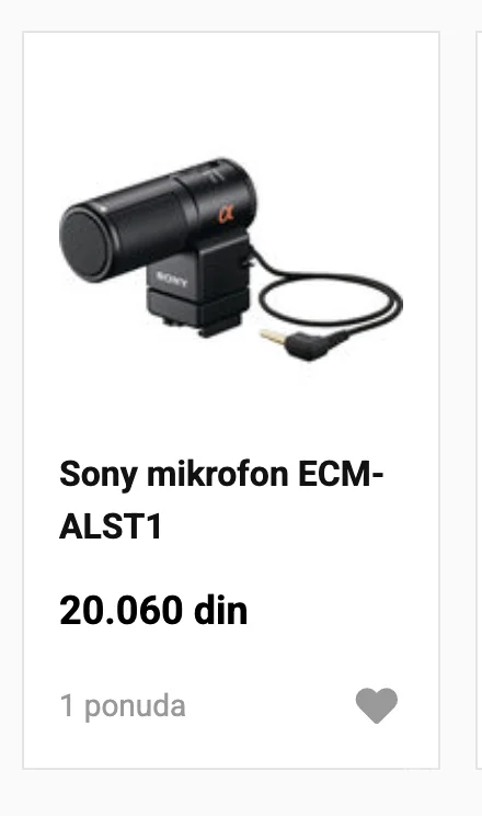HITNO! Sony ECM - ALST1 Stereo Mic - Nov! U radnji je 170 evra!