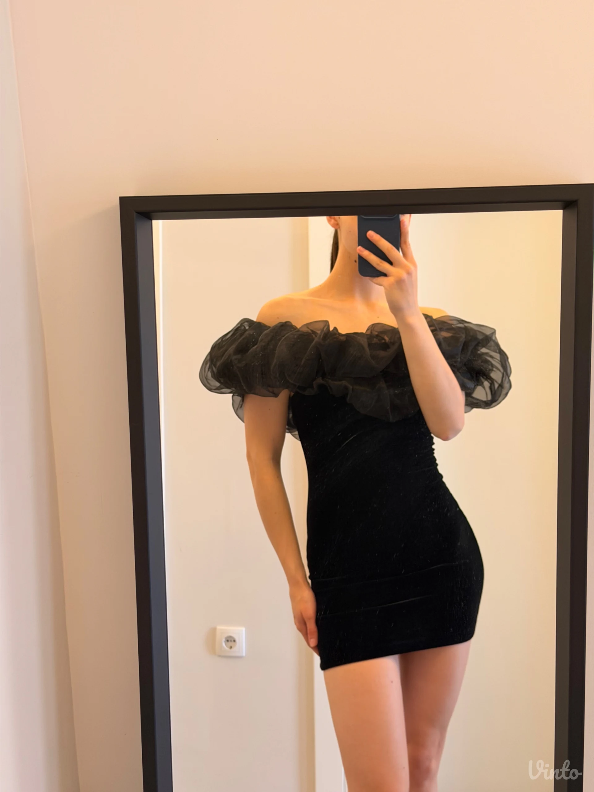 Zara crna svečana mini haljina