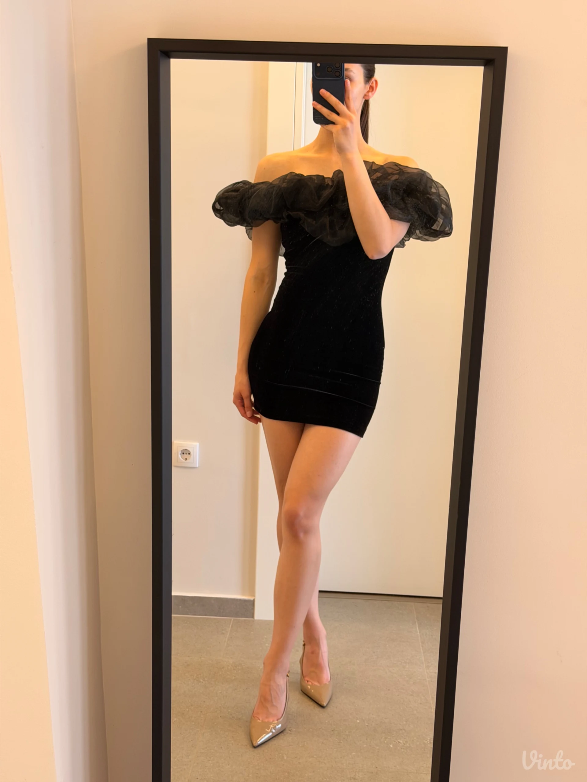 Zara crna svečana mini haljina