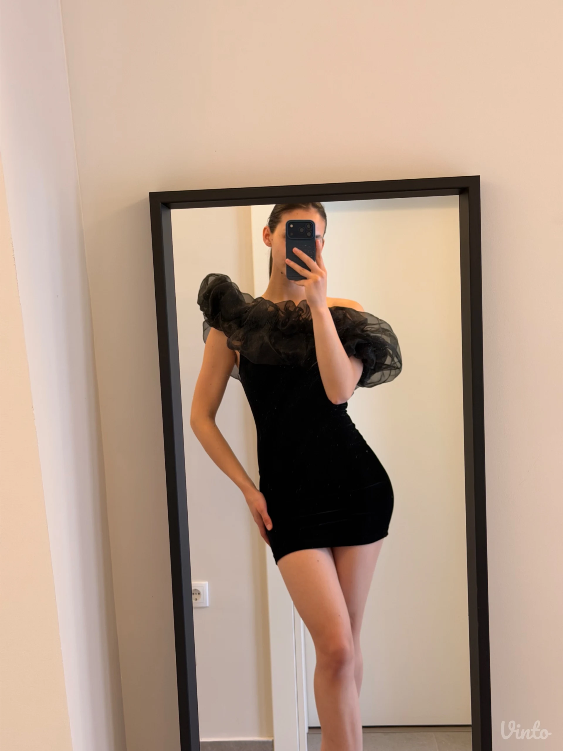 Zara crna svečana mini haljina
