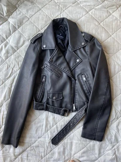 Stradivarius siva bajker jakna XS/S